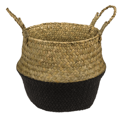 Belly basket made of seagrass, with 2 handles,