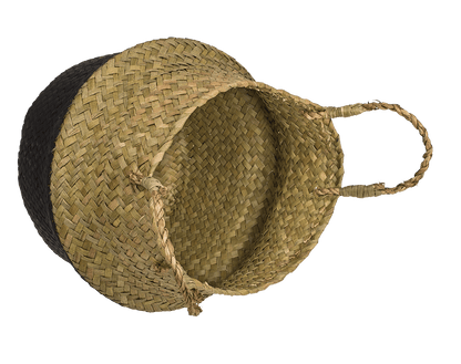 Belly basket made of seagrass, with 2 handles,