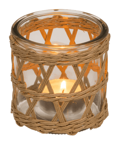 Seagrass/glass tealightholder,