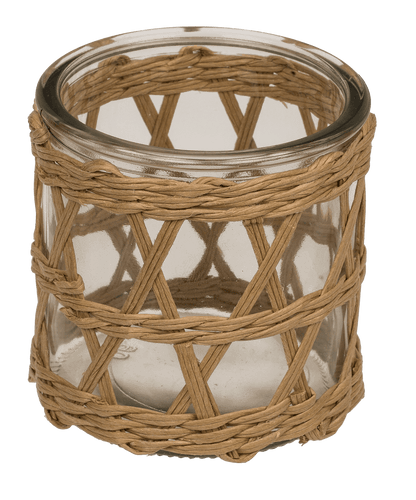 Seagrass/glass tealightholder,