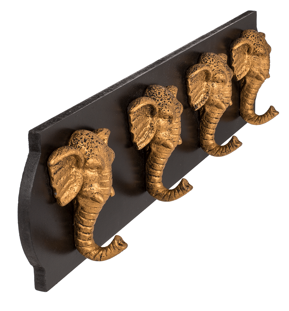 Wooden wardrobe with elephantheads,