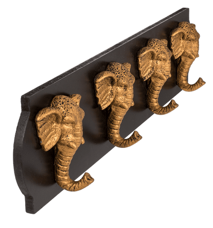 Wooden wardrobe with elephantheads,