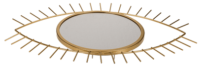 Golden colored metal mirror, eye,