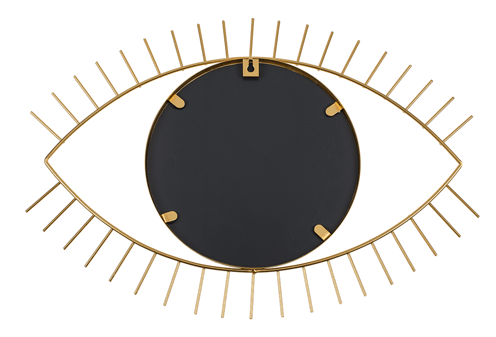 Golden colored metal mirror, eye,