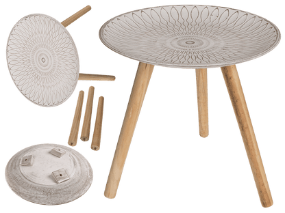 White/nature colored wooden table,