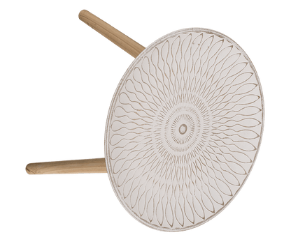 White/nature colored wooden table,