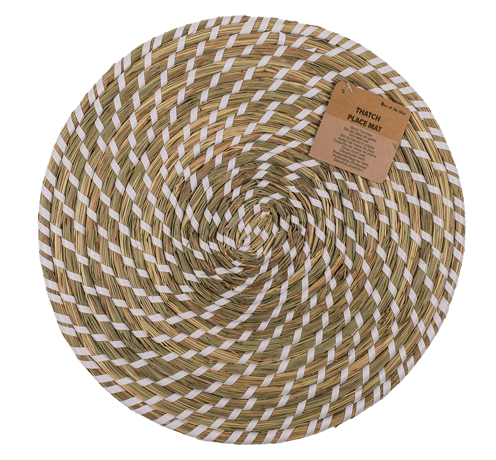 Round thatch place mat, D: ca. 32 cm,