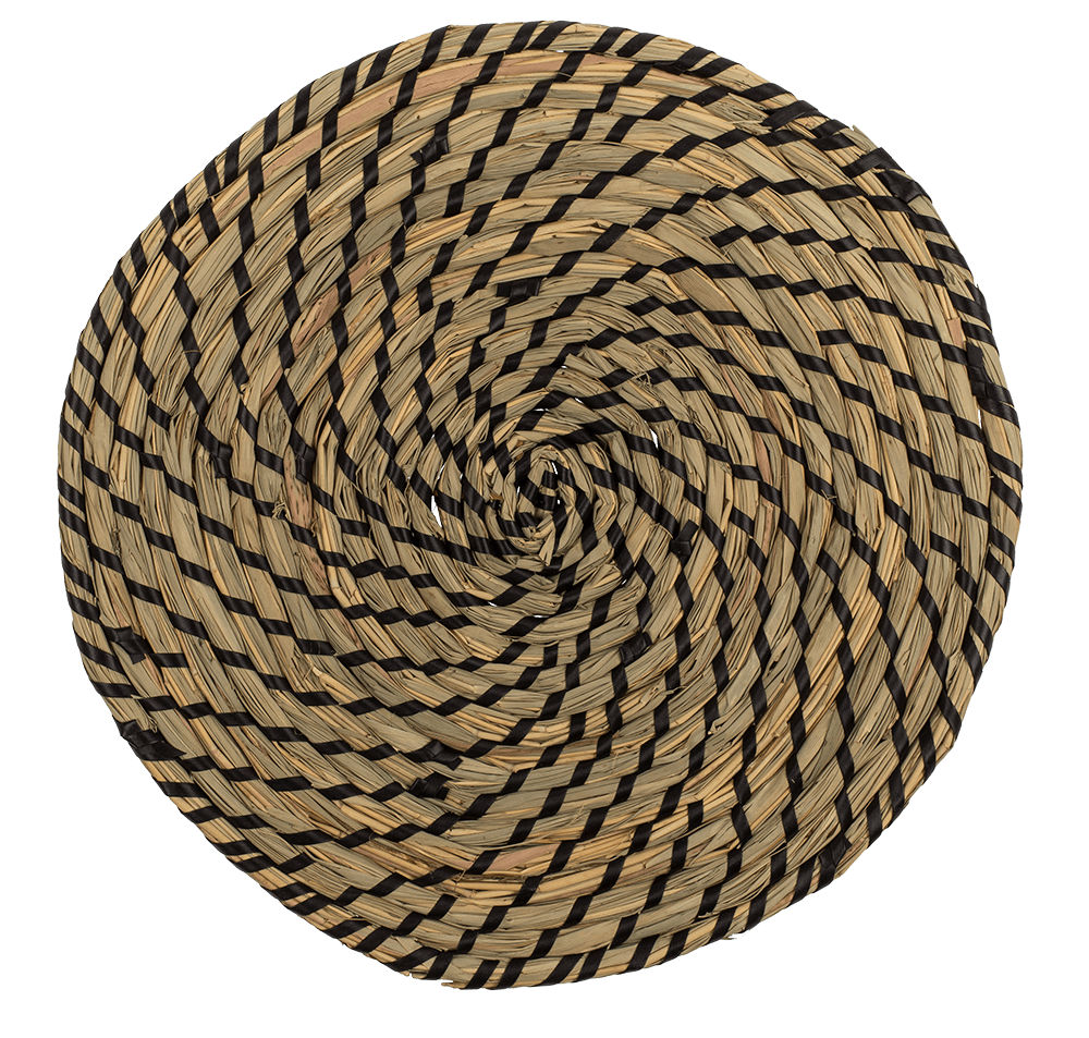 Round thatch place mat, D: ca. 32 cm,