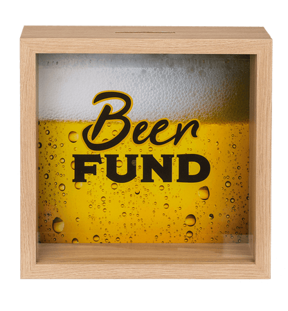 Wooden saving box, Beer fund,
