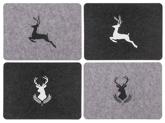 Felt placemat, Deer, 44 x 32 x 0,02 cm,