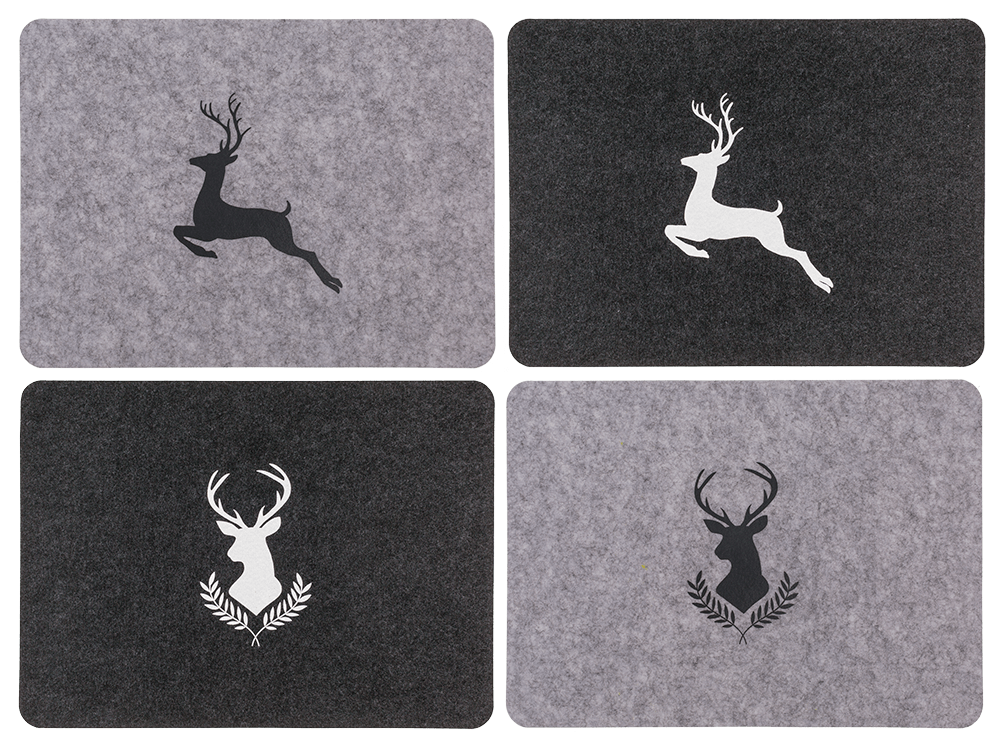 Felt placemat, Deer, 44 x 32 x 0,02 cm,