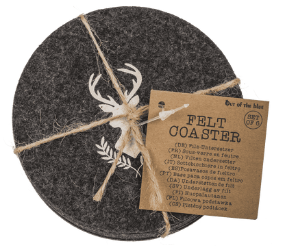 Felt coaster, Deer, D: 10 cm, thickness: 3mm,