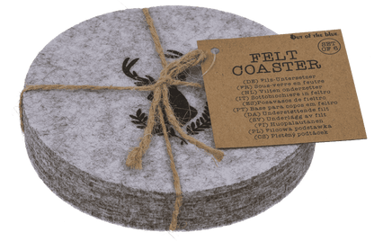 Felt coaster, Deer, D: 10 cm, thickness: 3mm,