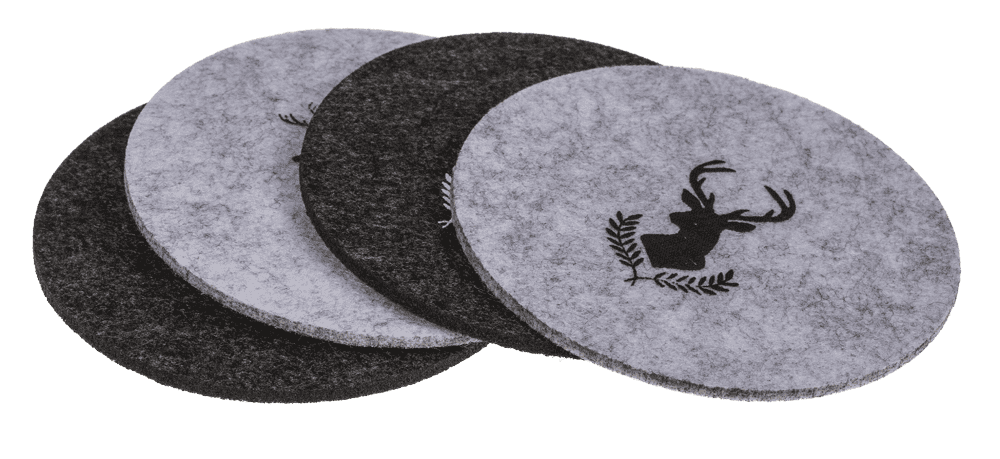 Felt coaster, Deer, D: 10 cm, thickness: 3mm,
