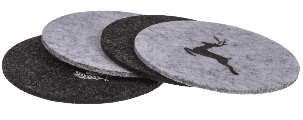 Felt coaster, Deer, D: 10 cm, thickness: 3mm,