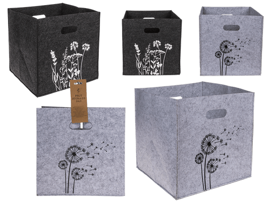 Felt storage box, Dandelion/Wild flowers,