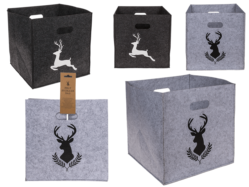 Felt storage box, Deer/Deer head,