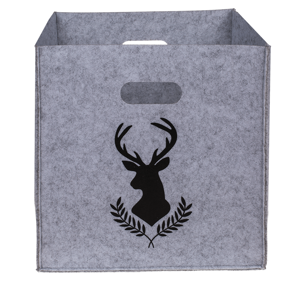 Felt storage box, Deer/Deer head,