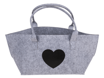 Felt shopping bag, heart, 50 x 20 x 23 cm,