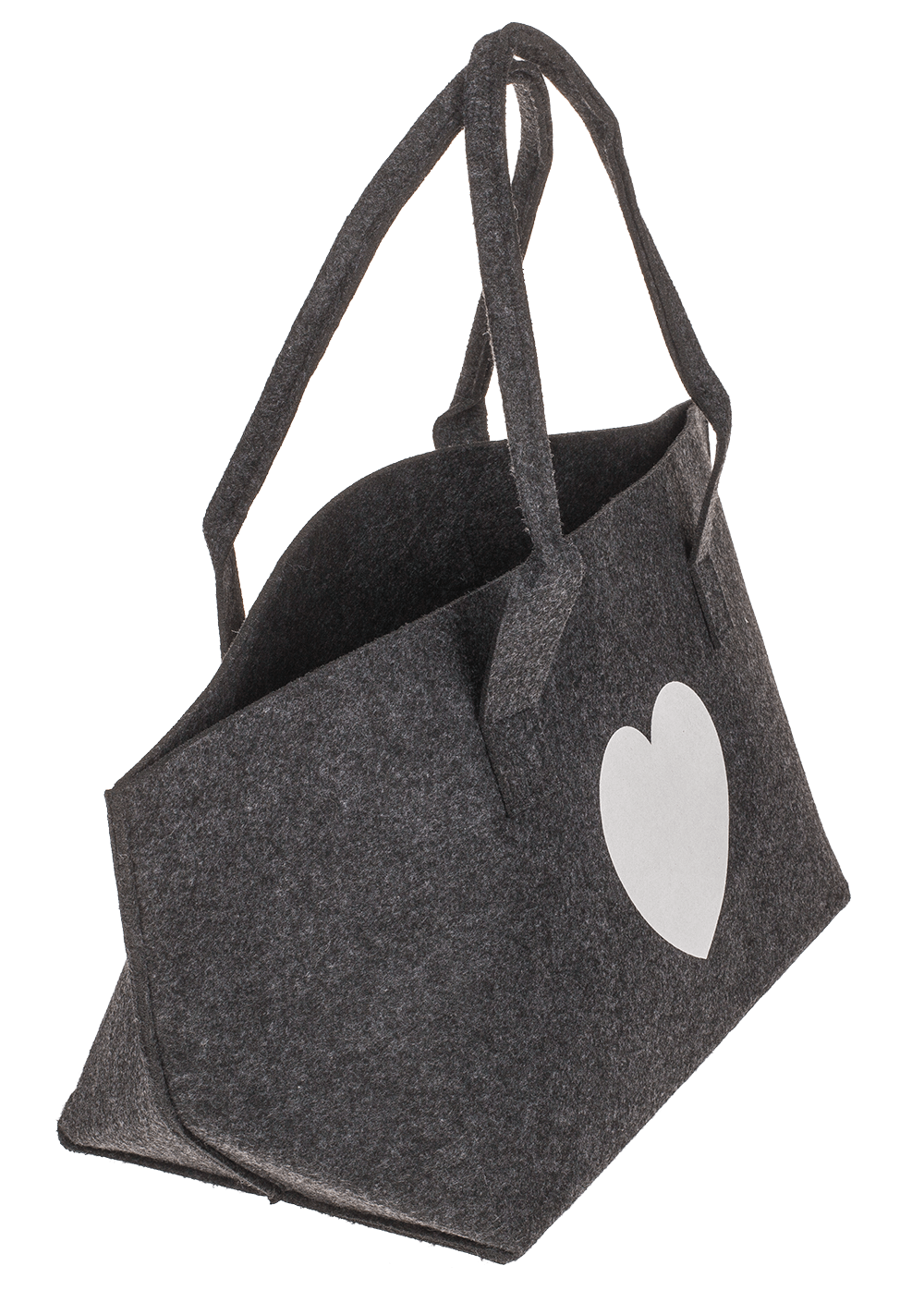Felt shopping bag, heart, 50 x 20 x 23 cm,