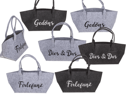 felt shopping bag with wording,