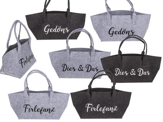felt shopping bag with wording,