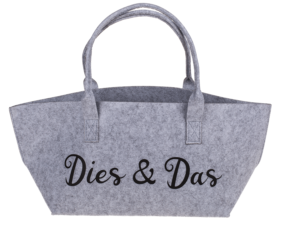 felt shopping bag with wording,
