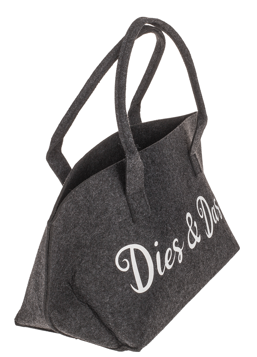felt shopping bag with wording,