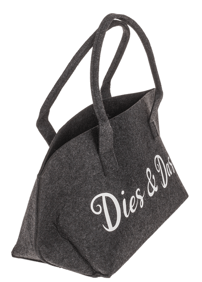 felt shopping bag with wording,