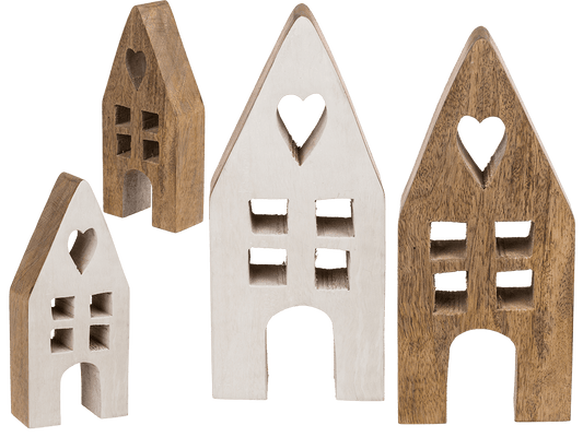 Decoration wooden house, 9 x 4 x 20 cm.