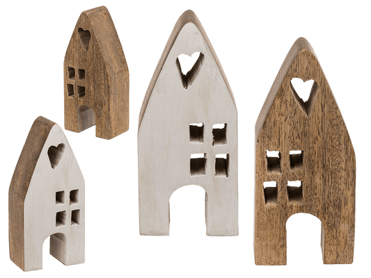 Decoration wooden house 7 x 4 x 15 cm,