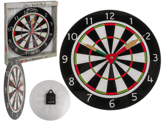 Glass-Wall clock, Dart Match, D:  30 cm,