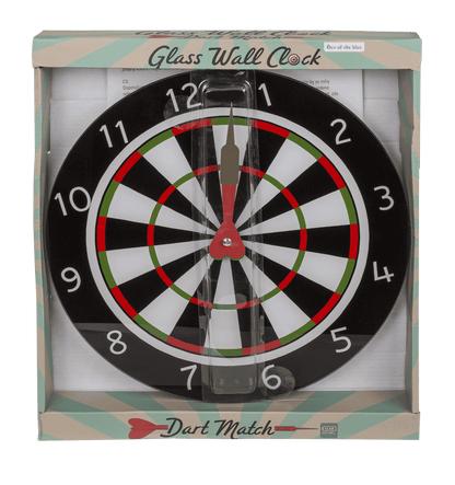 Glass-Wall clock, Dart Match, D:  30 cm,