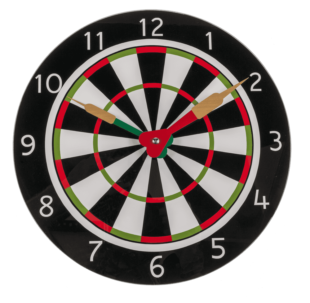 Glass-Wall clock, Dart Match, D:  30 cm,