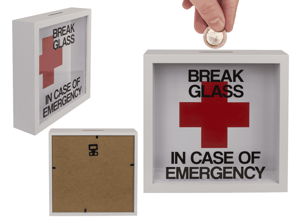 Wooden saving box, Emergency Fund,