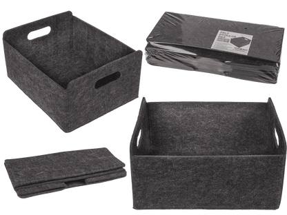 Dark grey felt bag, Set of 2 pcs,