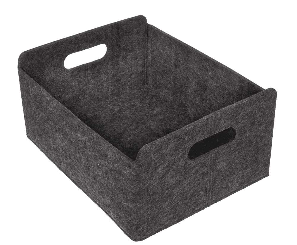 Dark grey felt bag, Set of 2 pcs,