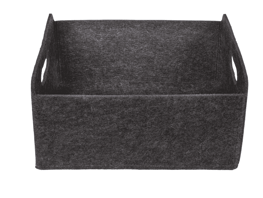 Dark grey felt bag, Set of 2 pcs,