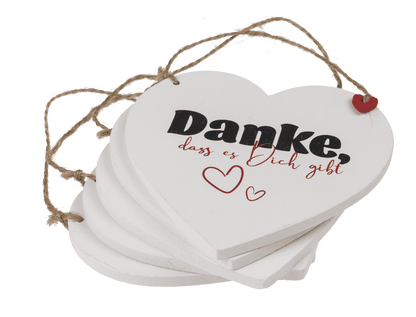 Wooden hearts with wordings, for hanging,
