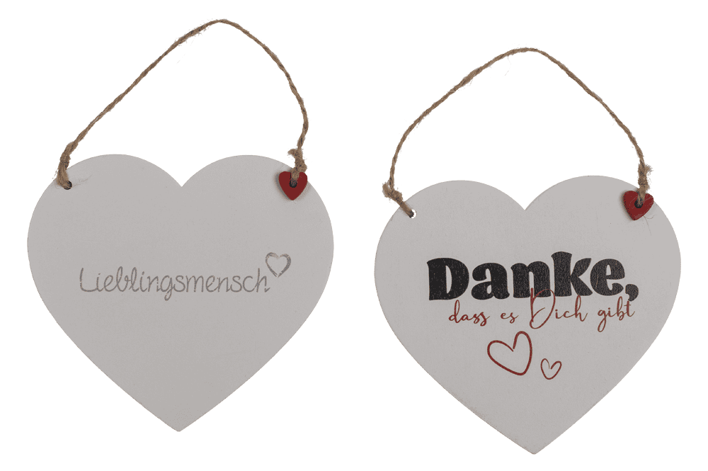 Wooden hearts with wordings, for hanging,