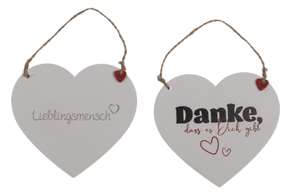 Wooden hearts with wordings, for hanging,