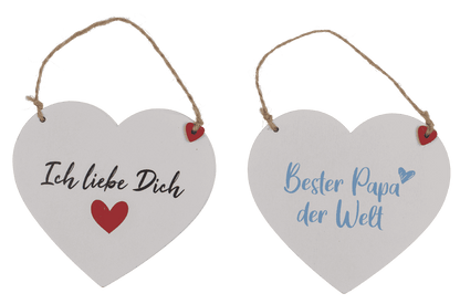 Wooden hearts with wordings, for hanging,