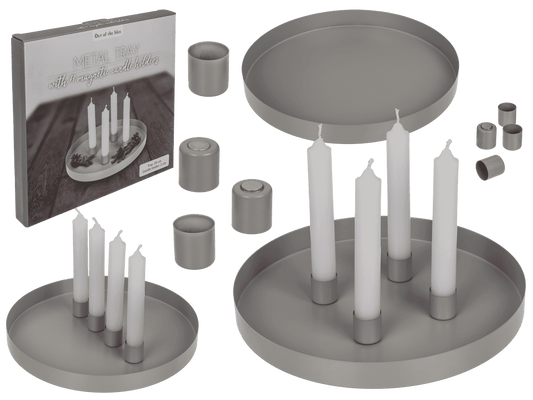 Round metal holder II, D:25 cm, with 4