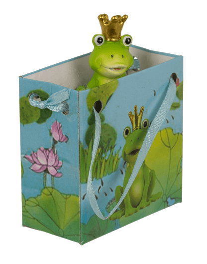 Frog Prince, in paper bag with design,