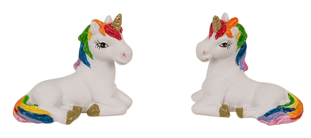 Unicorn, in rainbow paper bag,