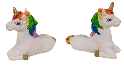 Unicorn, in rainbow paper bag,