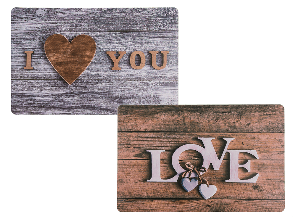 Polypropylen placemat, Love & I love you,