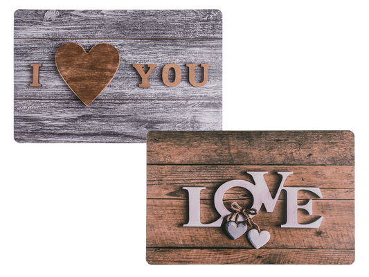 Polypropylen placemat, Love & I love you,