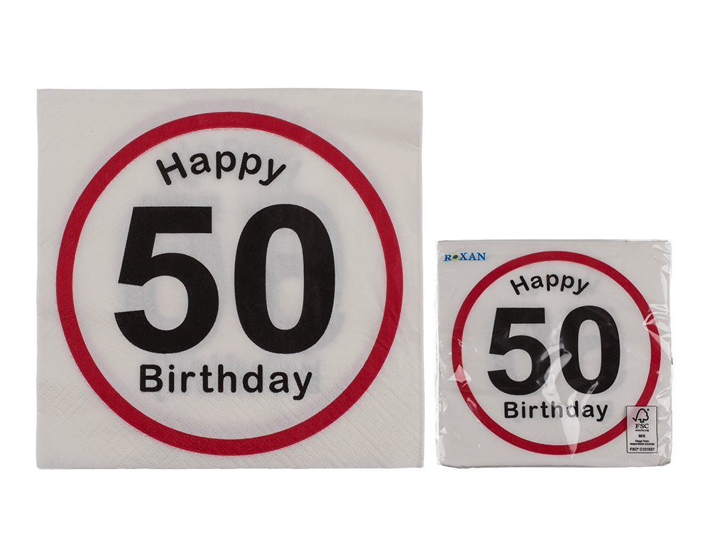Paper napkins, Happy Birthday - 50,