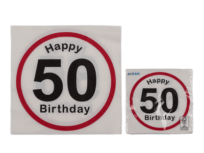 Paper napkins, Happy Birthday - 50,